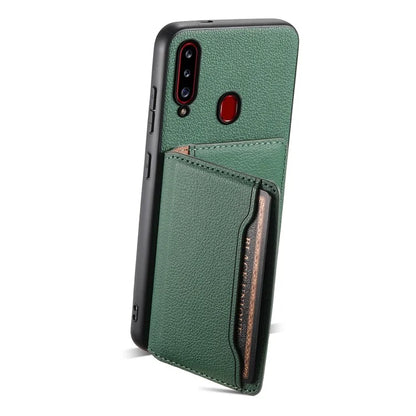 For Samsung Galaxy A20s Phone Case Card Slots Kickstand Phone Cover Calf Texture