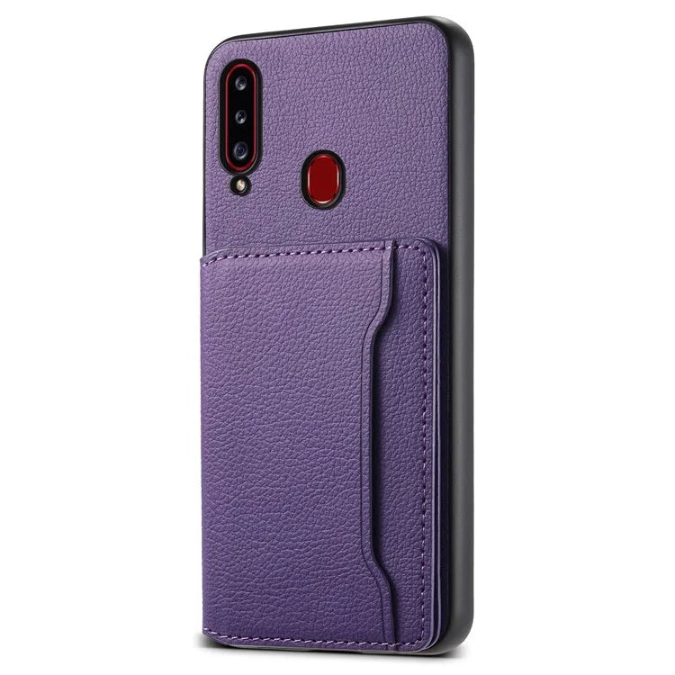 For Samsung Galaxy A20s Phone Case Card Slots Kickstand Phone Cover Calf Texture