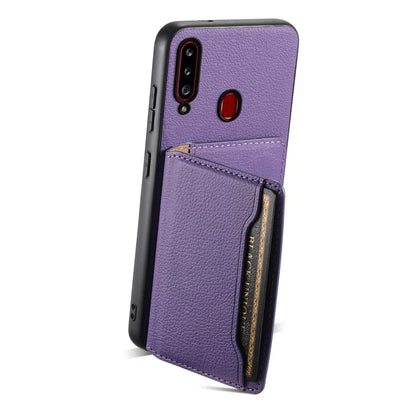 For Samsung Galaxy A20s Phone Case Card Slots Kickstand Phone Cover Calf Texture