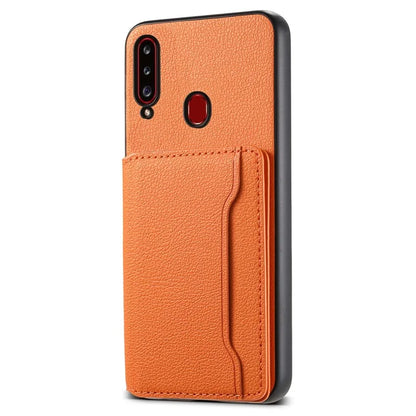 For Samsung Galaxy A20s Phone Case Card Slots Kickstand Phone Cover Calf Texture