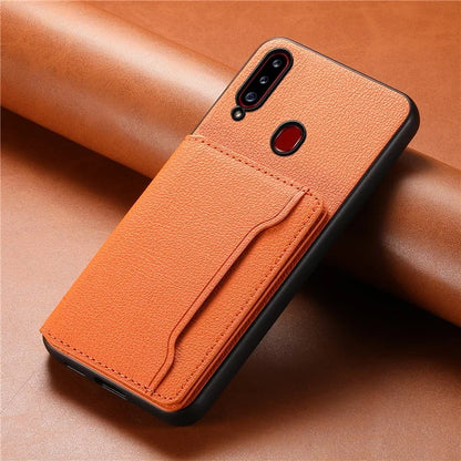 For Samsung Galaxy A20s Phone Case Card Slots Kickstand Phone Cover Calf Texture