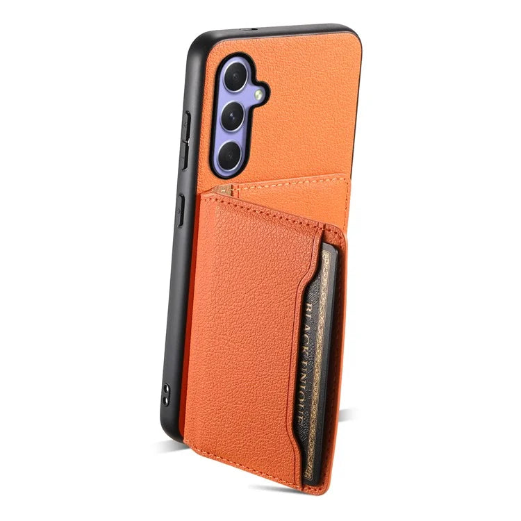 For Samsung Galaxy A54 5G Shockproof Case Card Slots TPU+PC+PU Kickstand Phone Cover