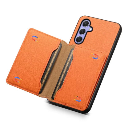 For Samsung Galaxy A54 5G Shockproof Case Card Slots TPU+PC+PU Kickstand Phone Cover