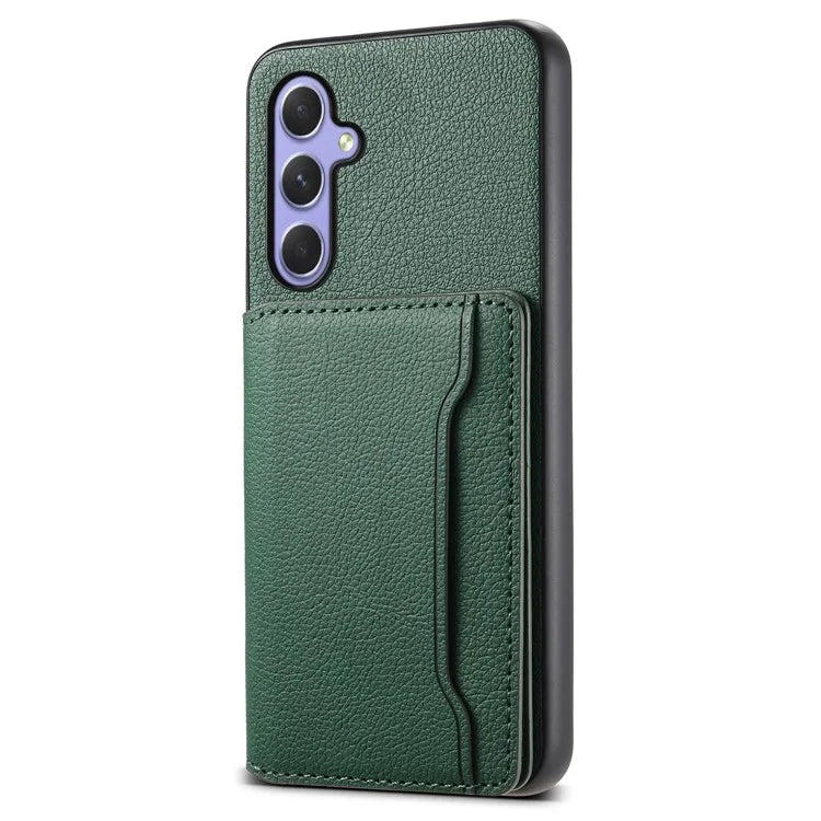 For Samsung Galaxy A54 5G Shockproof Case Card Slots TPU+PC+PU Kickstand Phone Cover