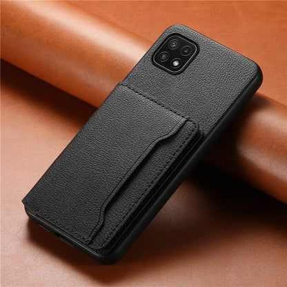For Samsung Galaxy A22 5G (EU Version) Phone Case Calf Texture Card Slots Leather Back Cover