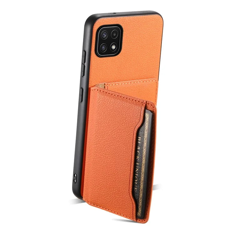 For Samsung Galaxy A22 5G (EU Version) Phone Case Calf Texture Card Slots Leather Back Cover
