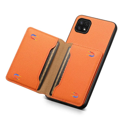 For Samsung Galaxy A22 5G (EU Version) Phone Case Calf Texture Card Slots Leather Back Cover