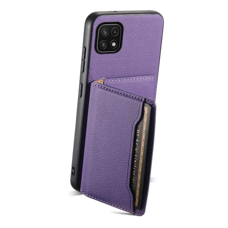 For Samsung Galaxy A22 5G (EU Version) Phone Case Calf Texture Card Slots Leather Back Cover