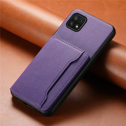 For Samsung Galaxy A22 5G (EU Version) Phone Case Calf Texture Card Slots Leather Back Cover