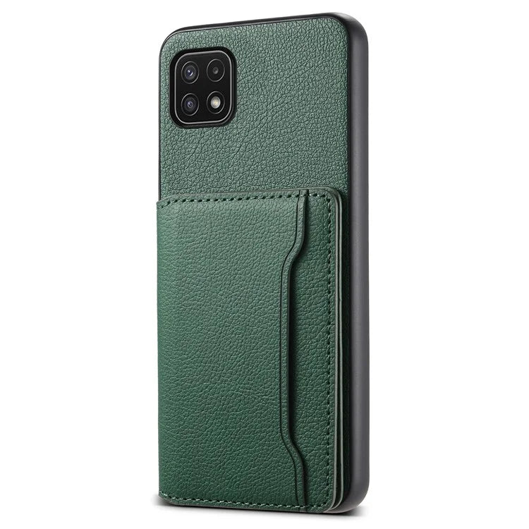 For Samsung Galaxy A22 5G (EU Version) Phone Case Calf Texture Card Slots Leather Back Cover