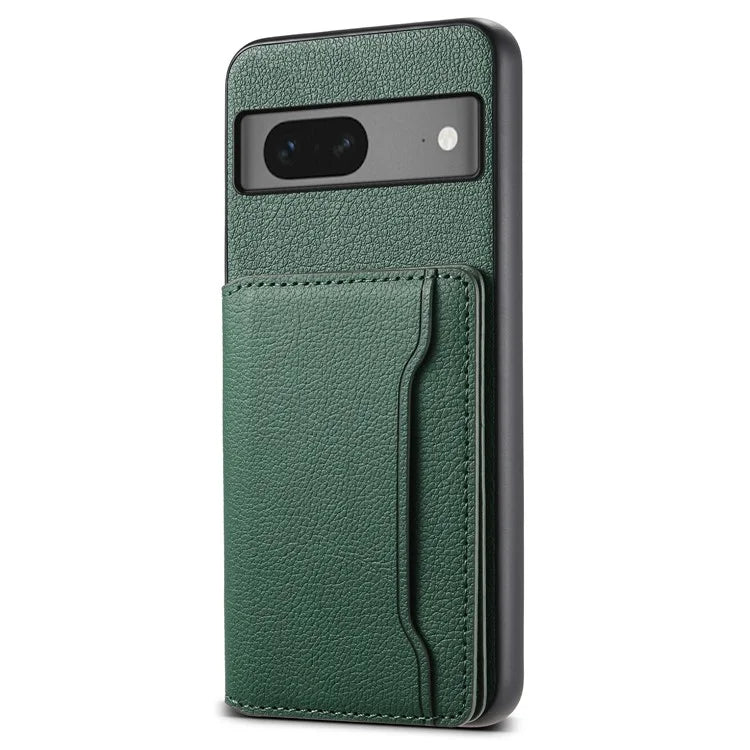 For Google Pixel 7 5G Kickstand Case Leather+PC+TPU Hybrid Phone Cover with Card Slots