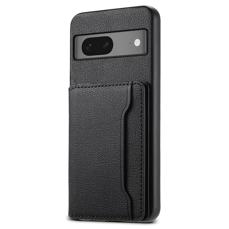 For Google Pixel 7 5G Kickstand Case Leather+PC+TPU Hybrid Phone Cover with Card Slots