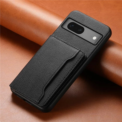 For Google Pixel 7 5G Kickstand Case Leather+PC+TPU Hybrid Phone Cover with Card Slots