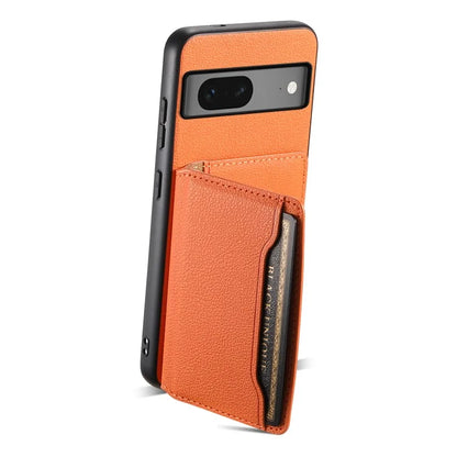 For Google Pixel 7 5G Kickstand Case Leather+PC+TPU Hybrid Phone Cover with Card Slots