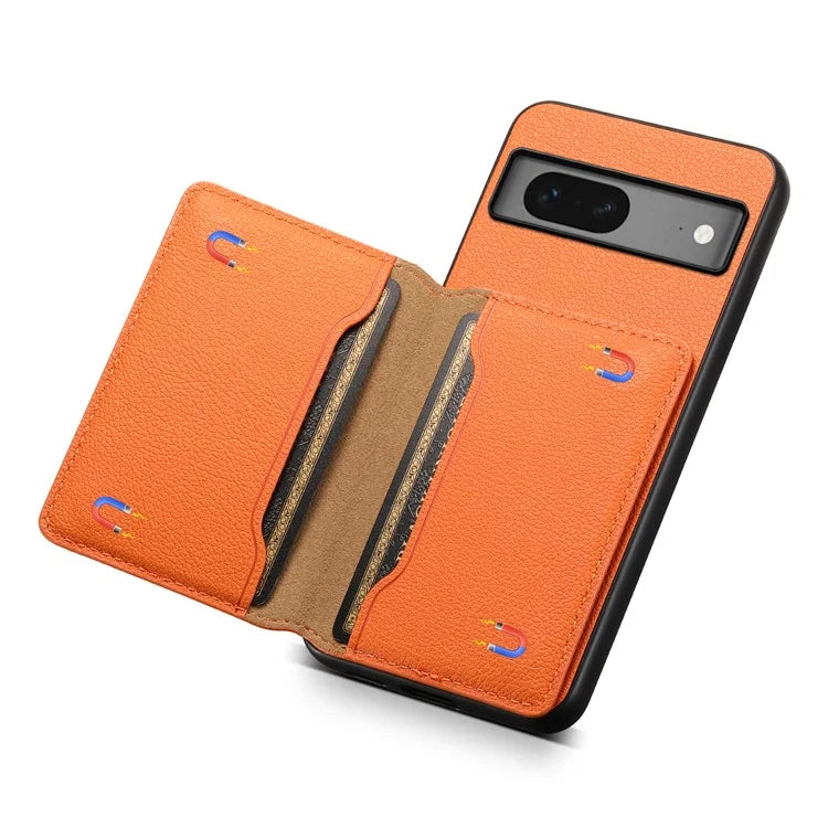 For Google Pixel 7 5G Kickstand Case Leather+PC+TPU Hybrid Phone Cover with Card Slots