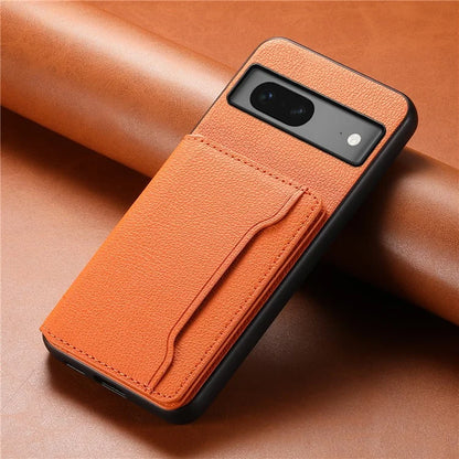 For Google Pixel 7 5G Kickstand Case Leather+PC+TPU Hybrid Phone Cover with Card Slots