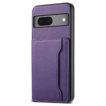 For Google Pixel 7 5G Kickstand Case Leather+PC+TPU Hybrid Phone Cover with Card Slots