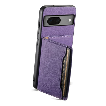 For Google Pixel 7 5G Kickstand Case Leather+PC+TPU Hybrid Phone Cover with Card Slots