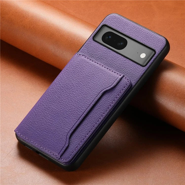 For Google Pixel 7 5G Kickstand Case Leather+PC+TPU Hybrid Phone Cover with Card Slots
