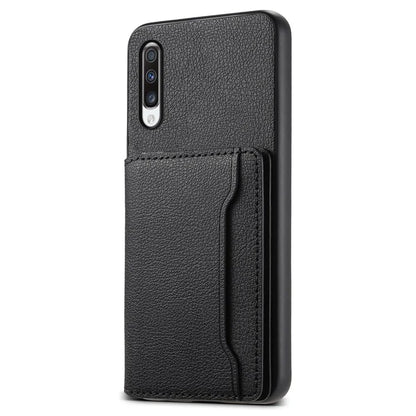 For Samsung Galaxy A70 Case Card Slots TPU+PC+PU Kickstand Phone Cover