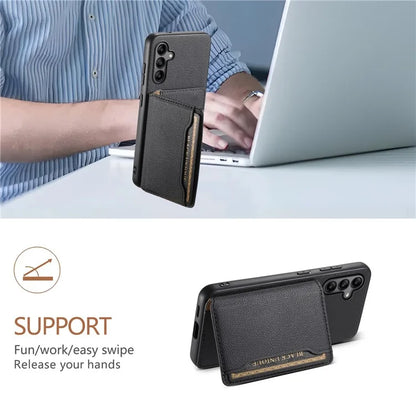 For Samsung Galaxy A05s 4G Calf Texture TPU+PC+PU Leather Phone Case Card Slots Kickstand Phone Cover