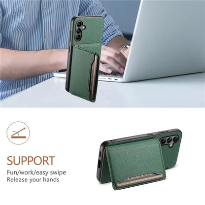 For Samsung Galaxy A05s 4G Calf Texture TPU+PC+PU Leather Phone Case Card Slots Kickstand Phone Cover