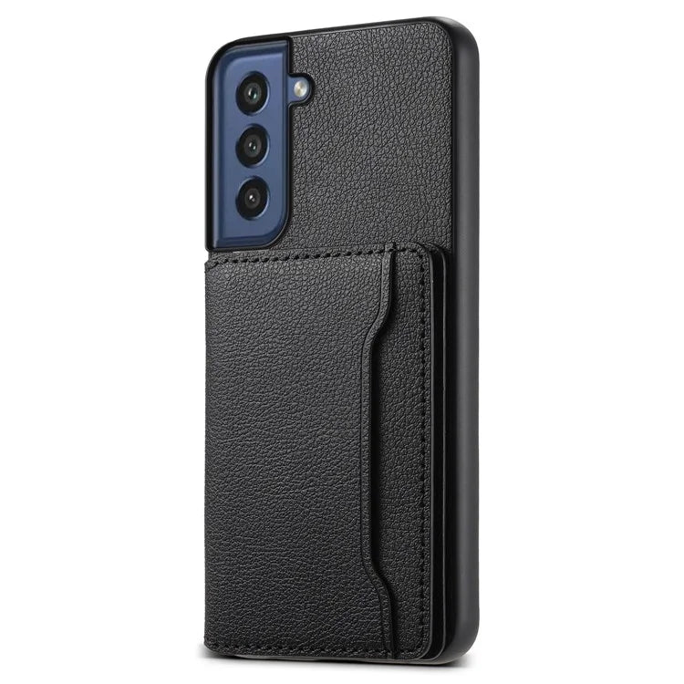 For Samsung Galaxy S21 FE 5G Phone Shell Phone Protective Cover Calf Texture Card Slots Case