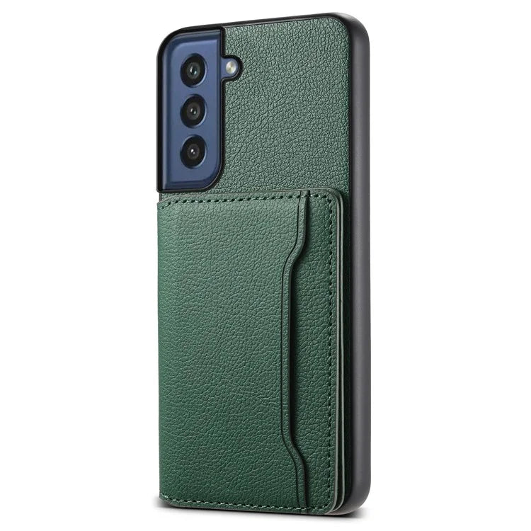 For Samsung Galaxy S21 FE 5G Phone Shell Phone Protective Cover Calf Texture Card Slots Case