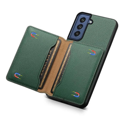 For Samsung Galaxy S21 FE 5G Phone Shell Phone Protective Cover Calf Texture Card Slots Case
