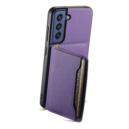 For Samsung Galaxy S21 FE 5G Phone Shell Phone Protective Cover Calf Texture Card Slots Case