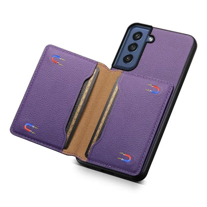 For Samsung Galaxy S21 FE 5G Phone Shell Phone Protective Cover Calf Texture Card Slots Case