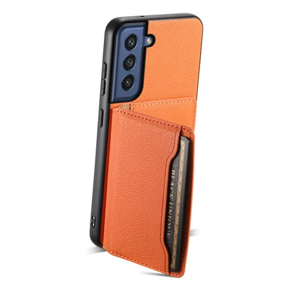 For Samsung Galaxy S21 FE 5G Phone Shell Phone Protective Cover Calf Texture Card Slots Case