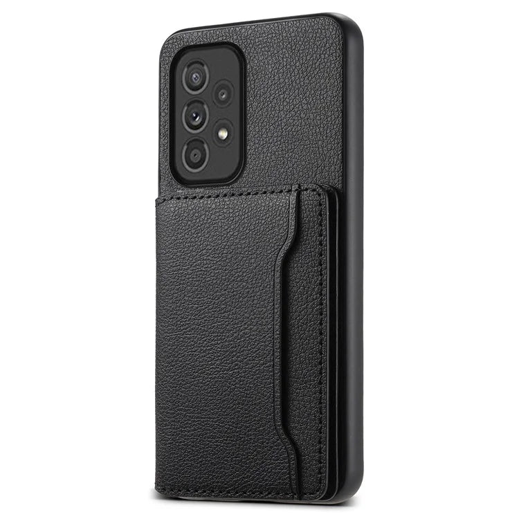 For Samsung Galaxy A33 5G Card Slots Case Kickstand TPU+PC+PU Phone Cover