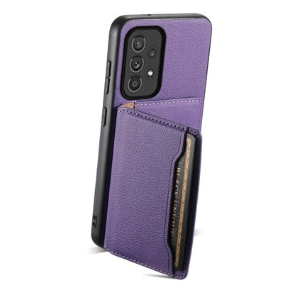 For Samsung Galaxy A33 5G Card Slots Case Kickstand TPU+PC+PU Phone Cover
