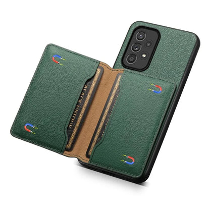 For Samsung Galaxy A33 5G Card Slots Case Kickstand TPU+PC+PU Phone Cover