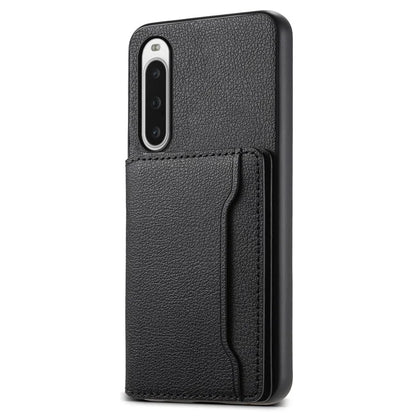 For Sony Xperia 10 V Case Kickstand Calf Texture Phone Back Protector