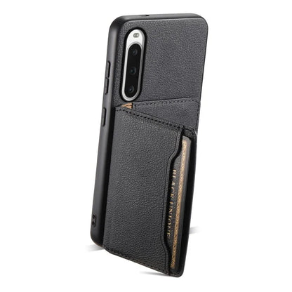 For Sony Xperia 10 V Case Kickstand Calf Texture Phone Back Protector