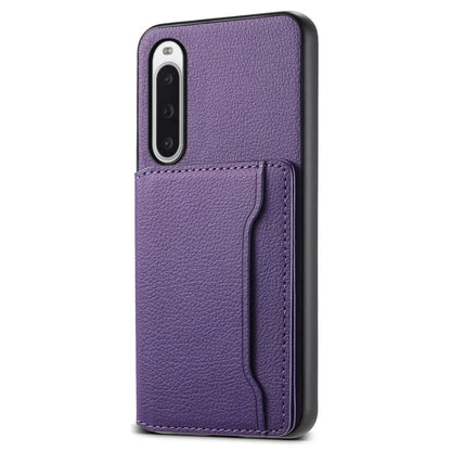 For Sony Xperia 10 V Case Kickstand Calf Texture Phone Back Protector