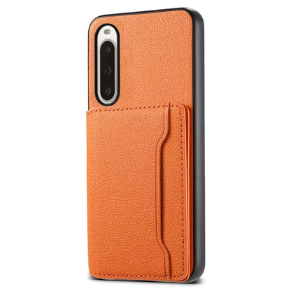 For Sony Xperia 10 V Case Kickstand Calf Texture Phone Back Protector
