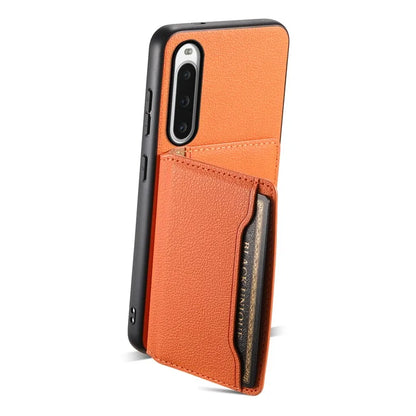 For Sony Xperia 10 V Case Kickstand Calf Texture Phone Back Protector