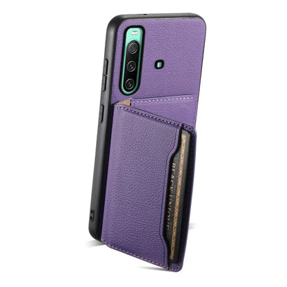 For Sony Xperia 10 IV 5G Phone Case Card Slots TPU+PC+PU Kickstand Cover