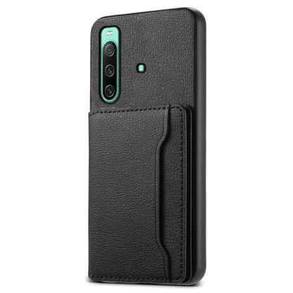 For Sony Xperia 10 IV 5G Phone Case Card Slots TPU+PC+PU Kickstand Cover