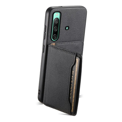 For Sony Xperia 10 IV 5G Phone Case Card Slots TPU+PC+PU Kickstand Cover