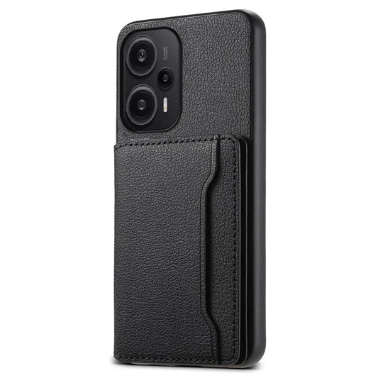 For Xiaomi Redmi Note 12 Turbo / Poco F5 5G Case Anti-dust Calf Texture Card Slots Phone Protective Cover