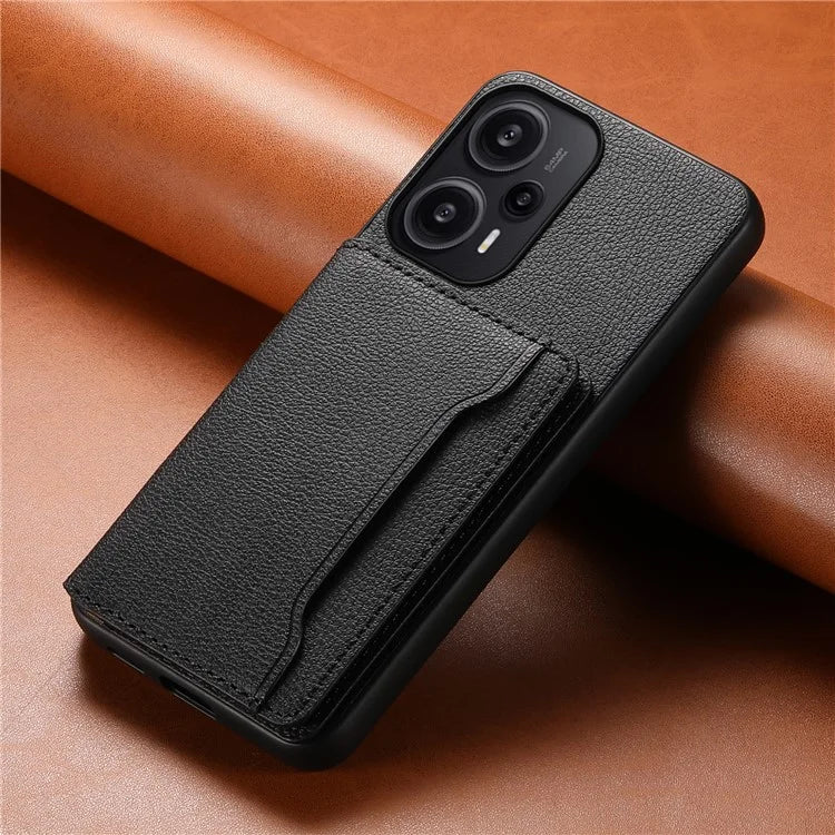 For Xiaomi Redmi Note 12 Turbo / Poco F5 5G Case Anti-dust Calf Texture Card Slots Phone Protective Cover