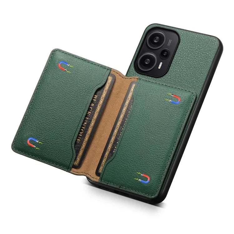 For Xiaomi Redmi Note 12 Turbo / Poco F5 5G Case Anti-dust Calf Texture Card Slots Phone Protective Cover