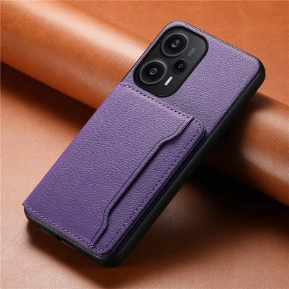 For Xiaomi Redmi Note 12 Turbo / Poco F5 5G Case Anti-dust Calf Texture Card Slots Phone Protective Cover