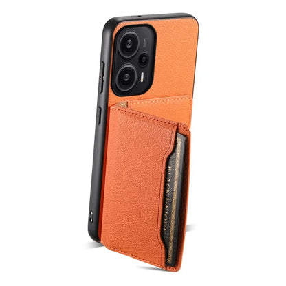 For Xiaomi Redmi Note 12 Turbo / Poco F5 5G Case Anti-dust Calf Texture Card Slots Phone Protective Cover