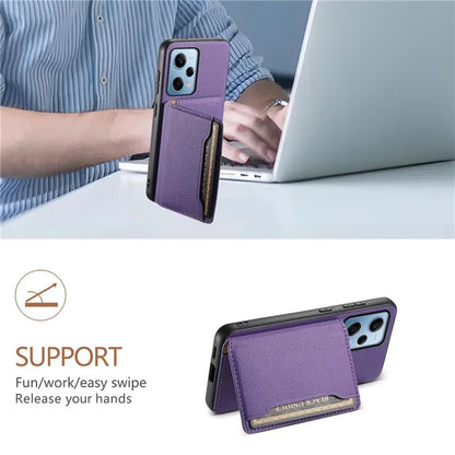 For Xiaomi Redmi Note 12 Pro 5G / 12 Pro Speed 5G / Poco X5 Pro 5G Case TPU+PC+PU Kickstand Phone Cover with Card