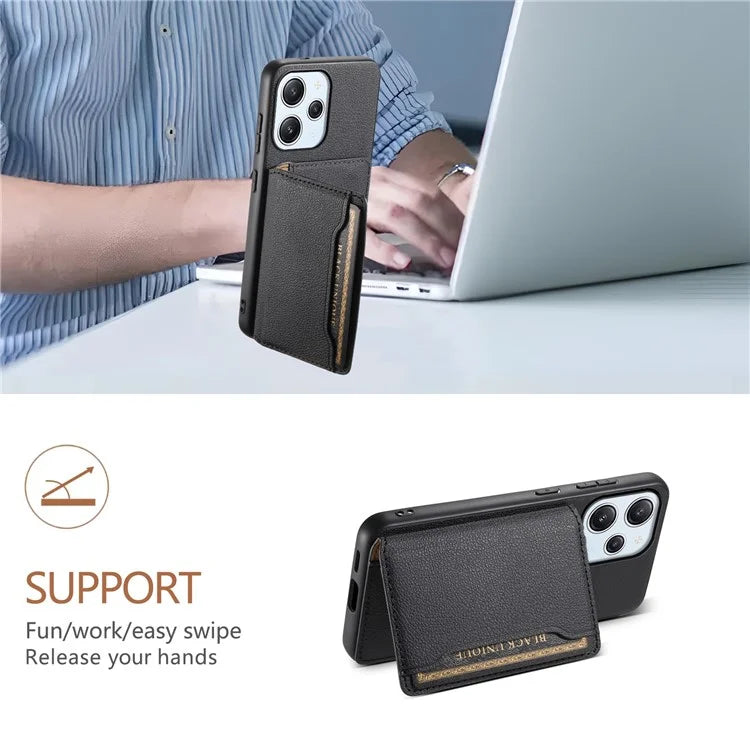 For Xiaomi Redmi Note 12R 5G / Redmi 12 5G (Global) / Redmi 12 4G Case Calf Texture Card Slots Shell